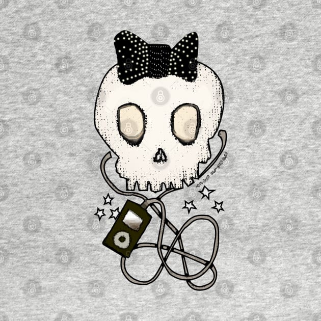 Girly Skull with Black Bow / Die for Music by roublerust